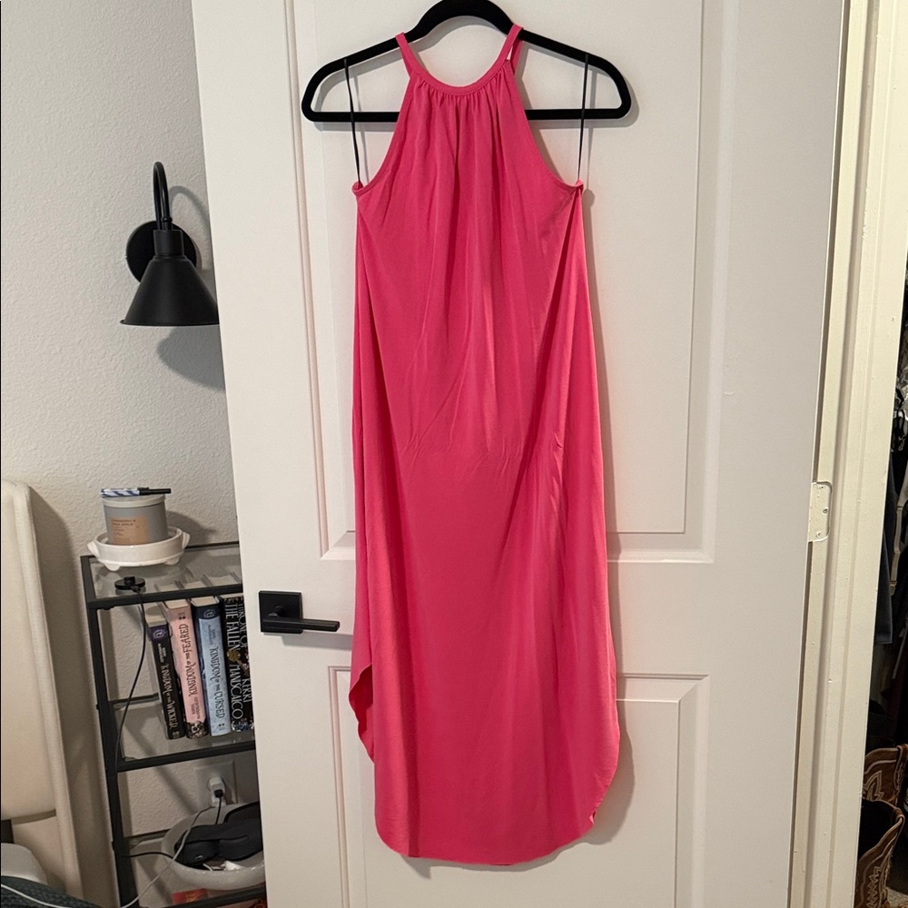 Double Zero Hot Pink Halter Maxi Dress
